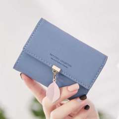 Concise leaf buckle PU leather women wallet
