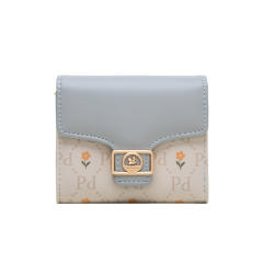 Korean fashion sweet flower letter pattern PU leather short wallet