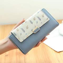 Korean fashion floral pattern PU material women wallet