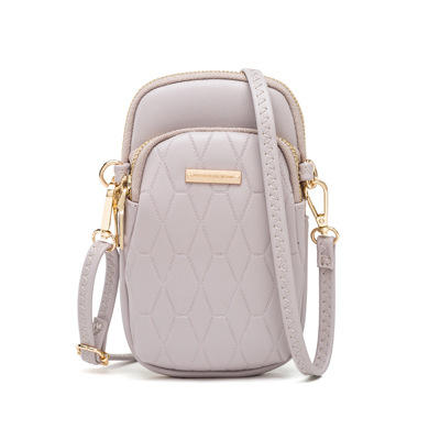 Korean fashion solid color PU leather mini phone bag crossbody bag
