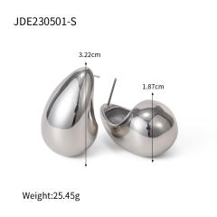 18K hot sale chunky ball teardrop stainless steel earrings
