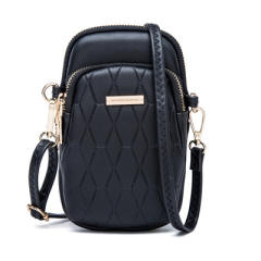 Korean fashion solid color PU leather mini phone bag crossbody bag