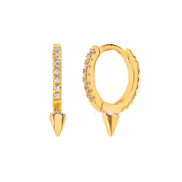 925 needle gold plated copper hot sale huggie earrings