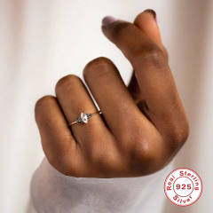 925 sterling silver opal stone delicate finger rings