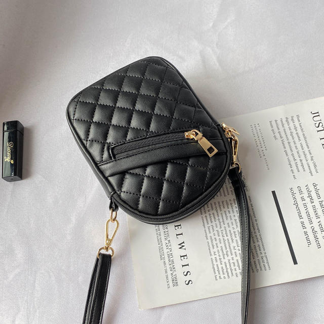 Korean fashion colorful quilted pattern PU leather mini crossbody bag