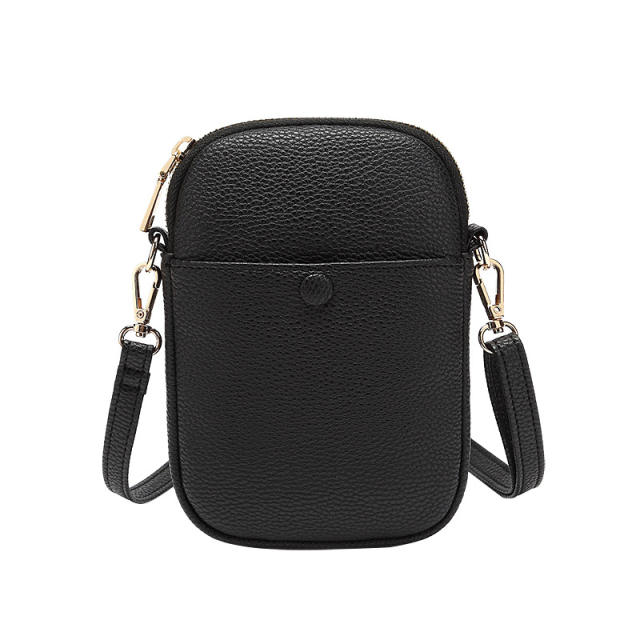 Cute colorful solid color PU leather mini crossbody bag