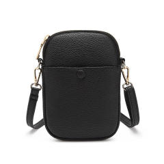 Cute colorful solid color PU leather mini crossbody bag