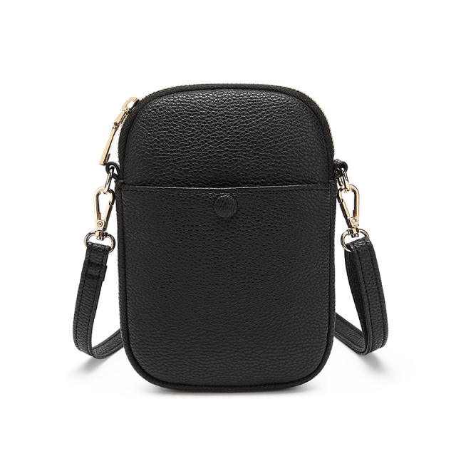 Cute colorful solid color PU leather mini crossbody bag