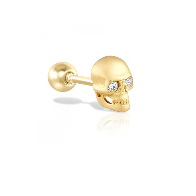 Ins delicate cubic zircon evil eye 925 sterling silver cartilage earrings(1pcs price)