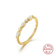 925 sterling silver opal stone delicate finger rings