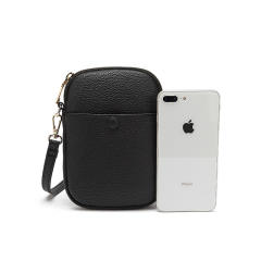 Cute colorful solid color PU leather mini crossbody bag