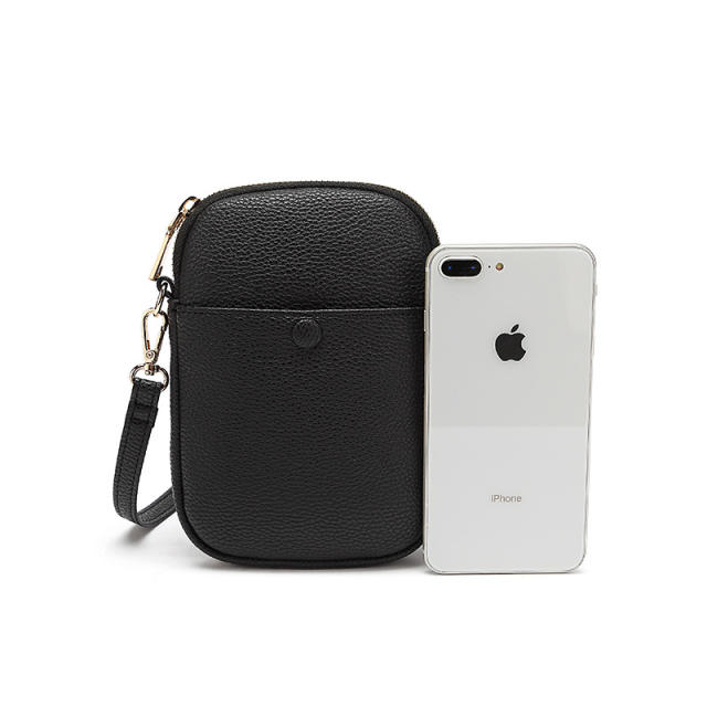 Cute colorful solid color PU leather mini crossbody bag