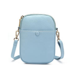 Cute colorful solid color PU leather mini crossbody bag