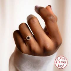 925 sterling silver opal stone delicate finger rings