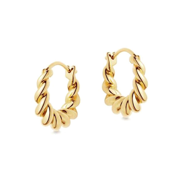 925 needle gold plated copper hot sale huggie earrings
