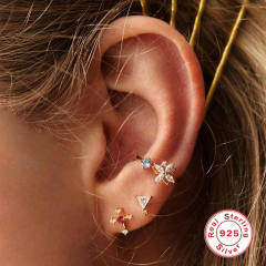 925 sterling silver cubic zircon cartilage earrings set