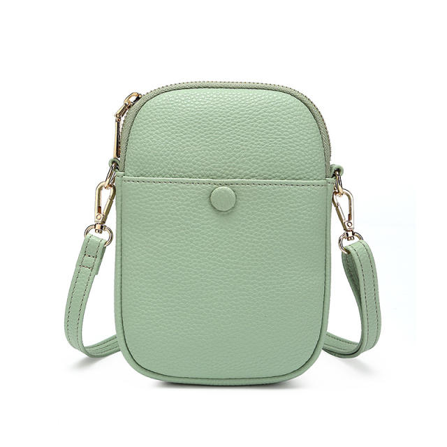 Cute colorful solid color PU leather mini crossbody bag