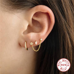 925 sterling silver cubic zircon cartilage earrings set