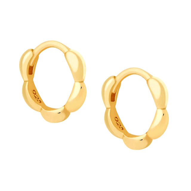 925 needle gold plated copper hot sale huggie earrings