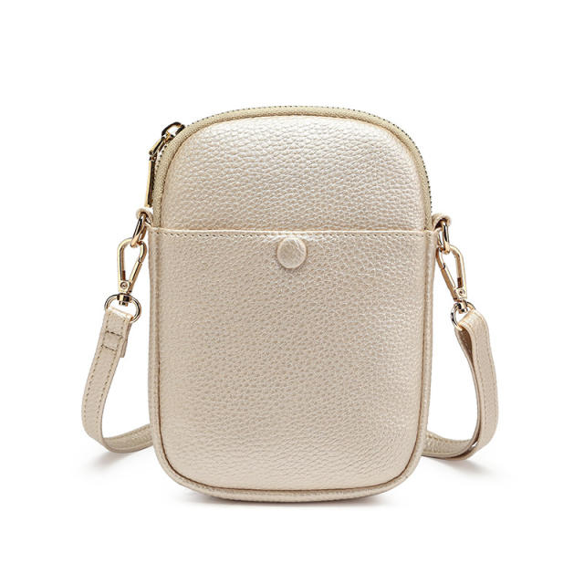 Cute colorful solid color PU leather mini crossbody bag