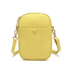 Cute colorful solid color PU leather mini crossbody bag