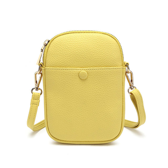 Cute colorful solid color PU leather mini crossbody bag