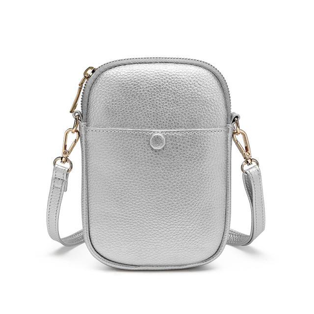 Cute colorful solid color PU leather mini crossbody bag