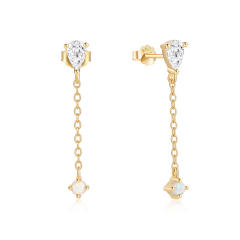 925 sterling silver opal stone delicate earrings