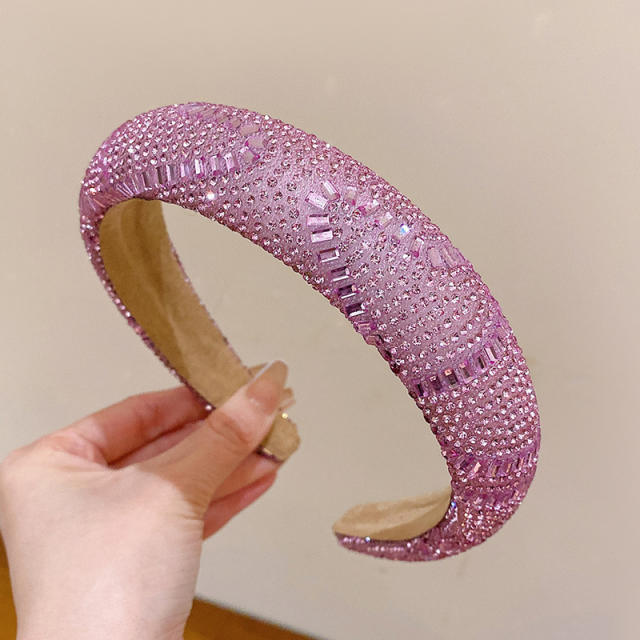 Luxury colorful diamond padded headband