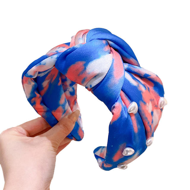 Hot sale color tie dry knotted headband