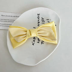 Sweet plain yellow color bow headband hair clips