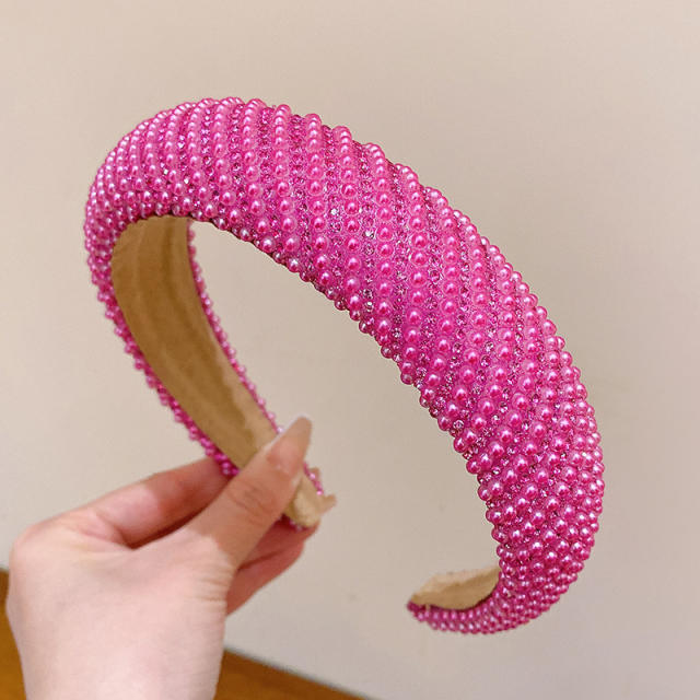 Korean fashion baroque beaded padded headband