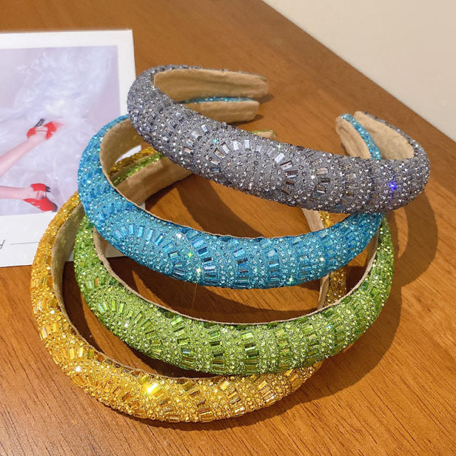 Luxury colorful diamond padded headband