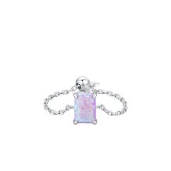 925 sterling silver colorful opal stone adjustable rings