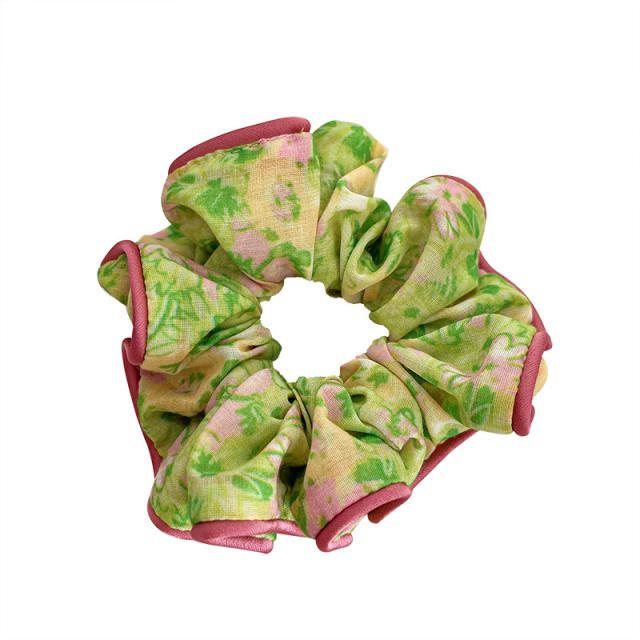 Spring floral pattern large scrunchies