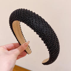 Korean fashion baroque beaded padded headband