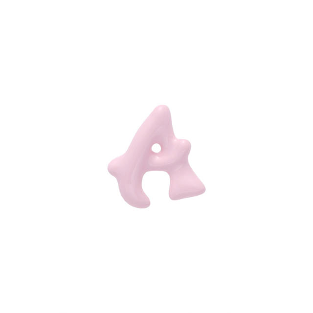 Y2K color enamel copper material initial letter studs earrings 1pcs price