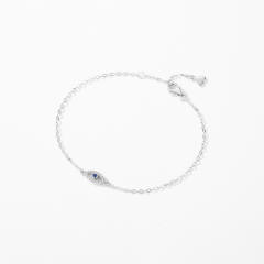 925 sterling silver dainty evil eye women bracelet