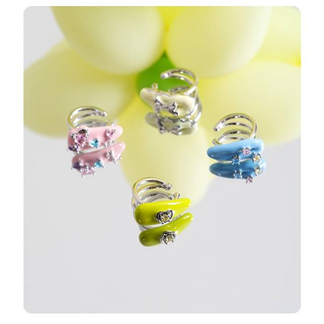 Y2K sweet color enamel cute ear cuff 1pcs price