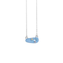Y2K color enamel geometric shape dainty copper necklace