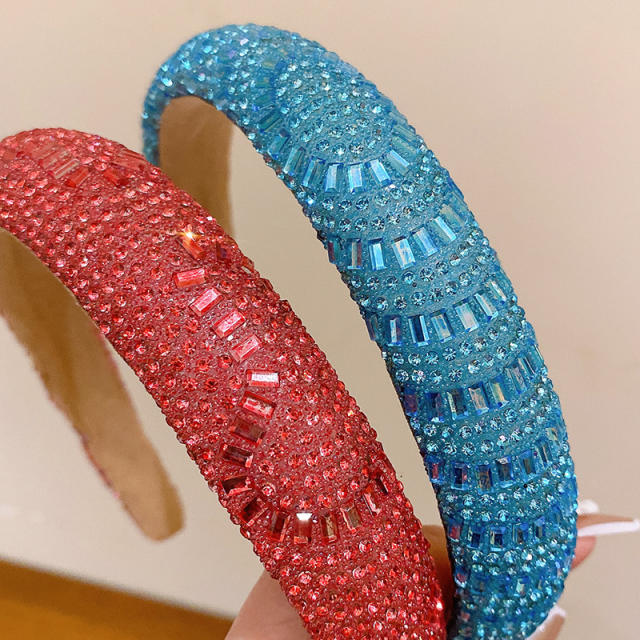 Luxury colorful diamond padded headband