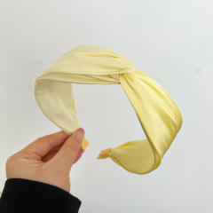 Sweet plain yellow color bow headband hair clips