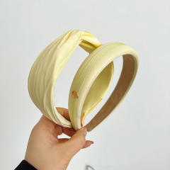 Sweet plain yellow color bow headband hair clips