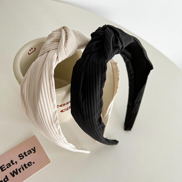 Classic famous brand plain color knotted headband