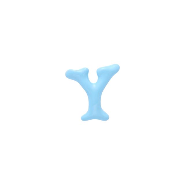 Y2K color enamel copper material initial letter studs earrings 1pcs price