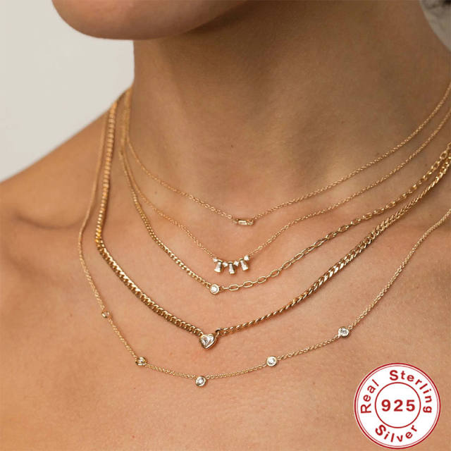 925 sterling silver dainty cubic zircon chic necklace