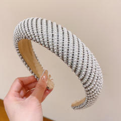Korean fashion baroque beaded padded headband