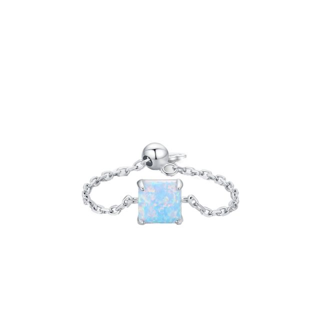 925 sterling silver colorful opal stone adjustable rings