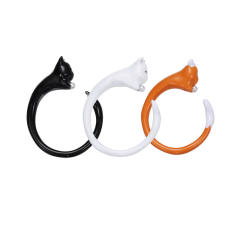 Y2K sweet kitty color enamel openning rings