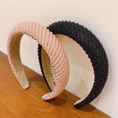 Korean fashion baroque beaded padded headband